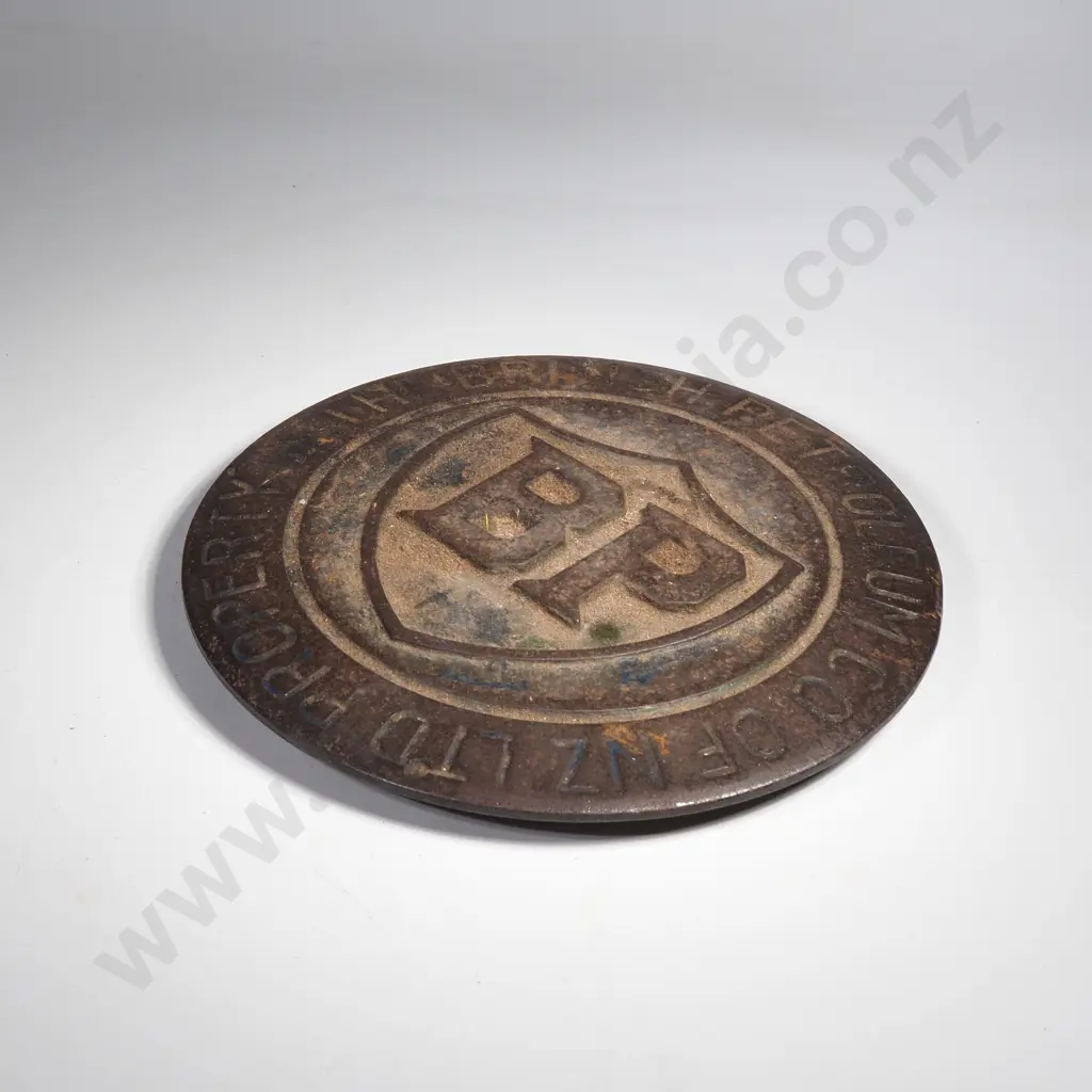 Vintage BP Cast Iron Petrol Tank Lid Image 1++