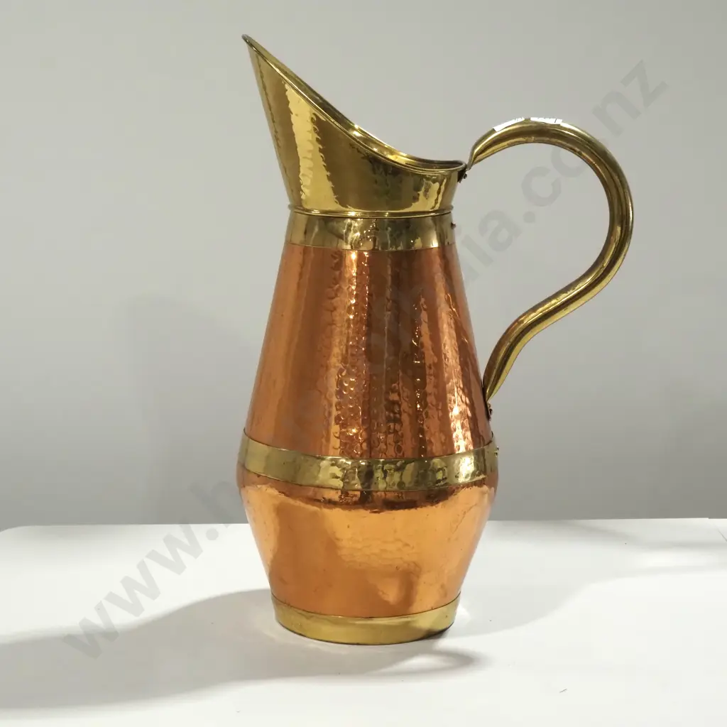 Large Brass & Copper Vintage Jug Image 1++