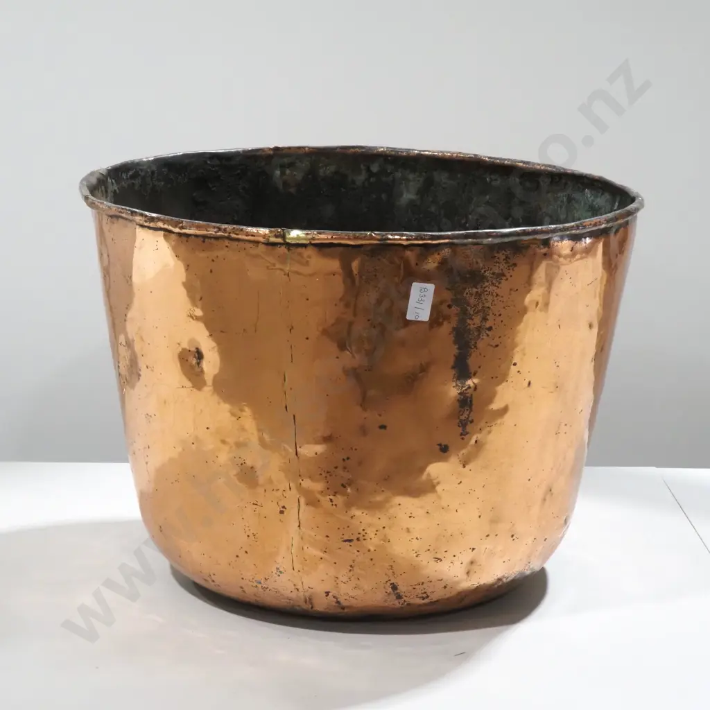 Large Old Laundry Copper, Polished, Ideal Log Basket Image 1++