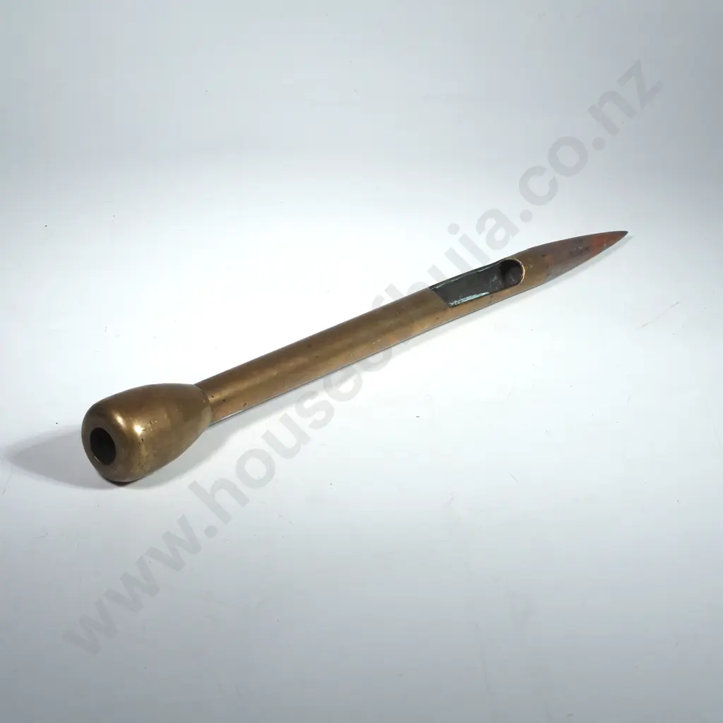 Vintage Brass Grain Sack Sample Tool Image 1++