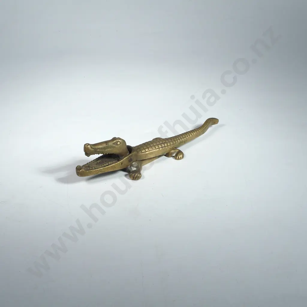 Vintage Brass Crocodile Nut Cracker Image 1++