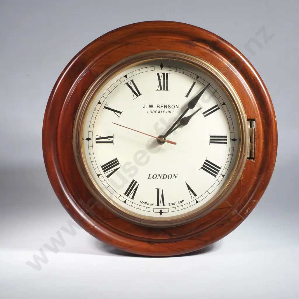 Vintage Wooden Wall Clock Case w Replacement Face & Quartz Movement Image 1++