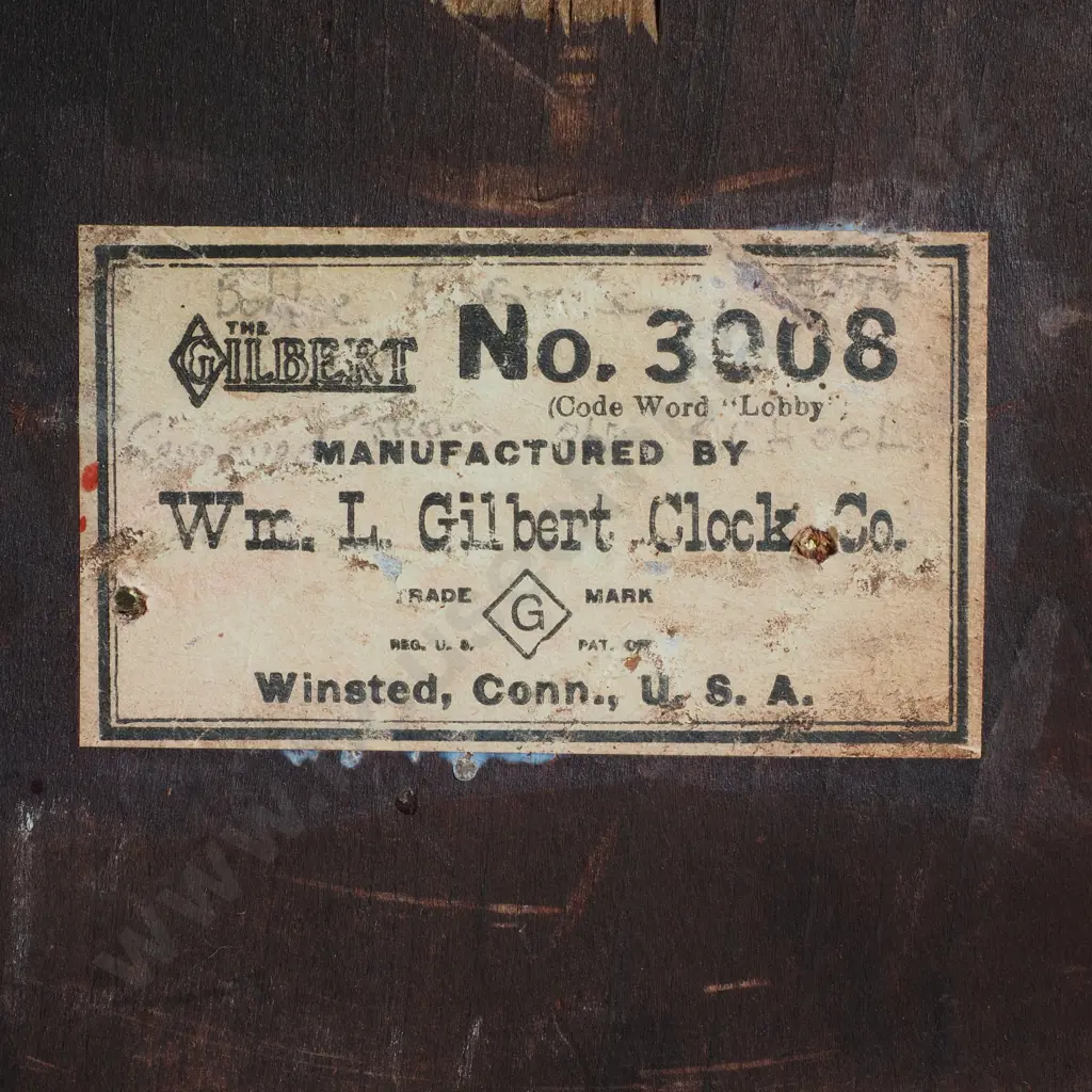 Antique Round Gilbert Mahogany Wall Clock Retailed by W Stewart Balclutha Image 1++