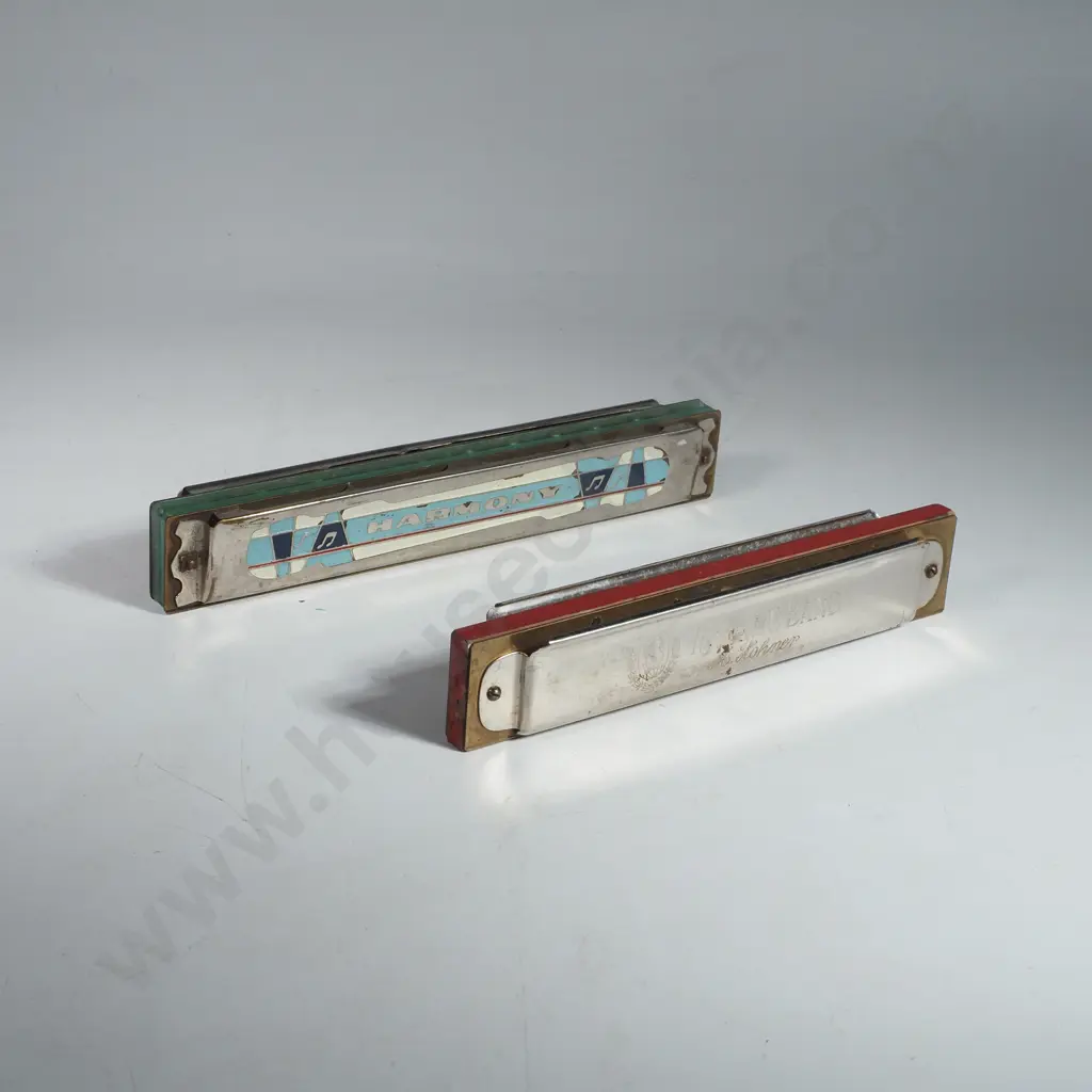 H Hohner Vintage Chromatic Harmonica & a Harmondy Harmonica Image 1++