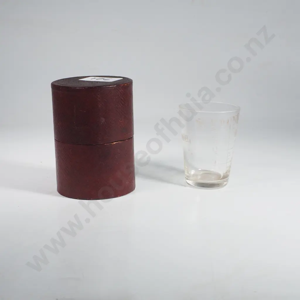 Antique Glass Apothecary Glass Chemist Measure w Case Image 1++
