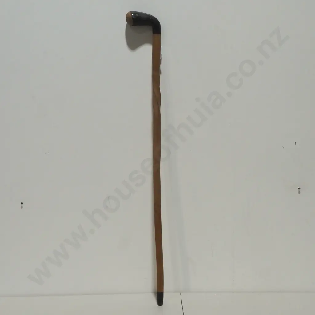 Vintage Bone Handled Walking Stick Image 1++