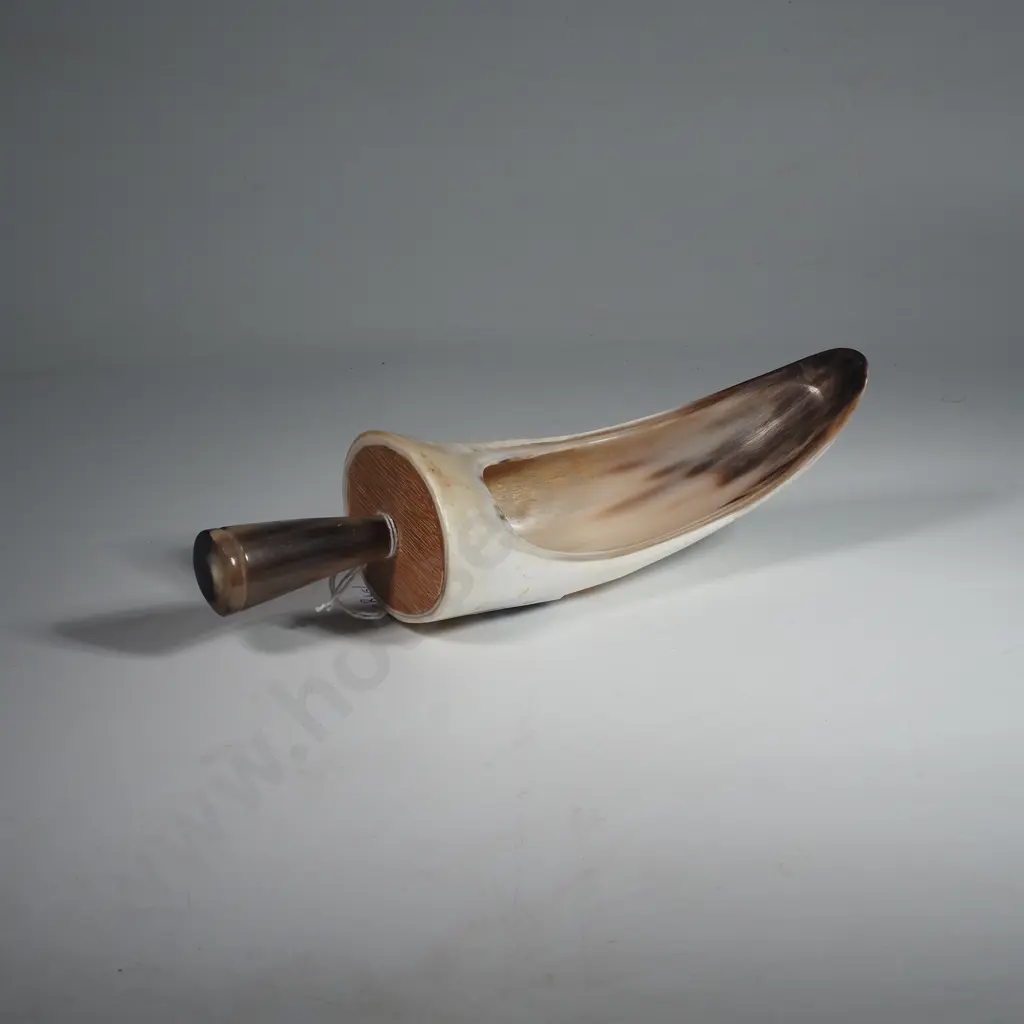 Vintage Horn Scoop Probably Carved from One Piece of Bovine Horn Image 1++
