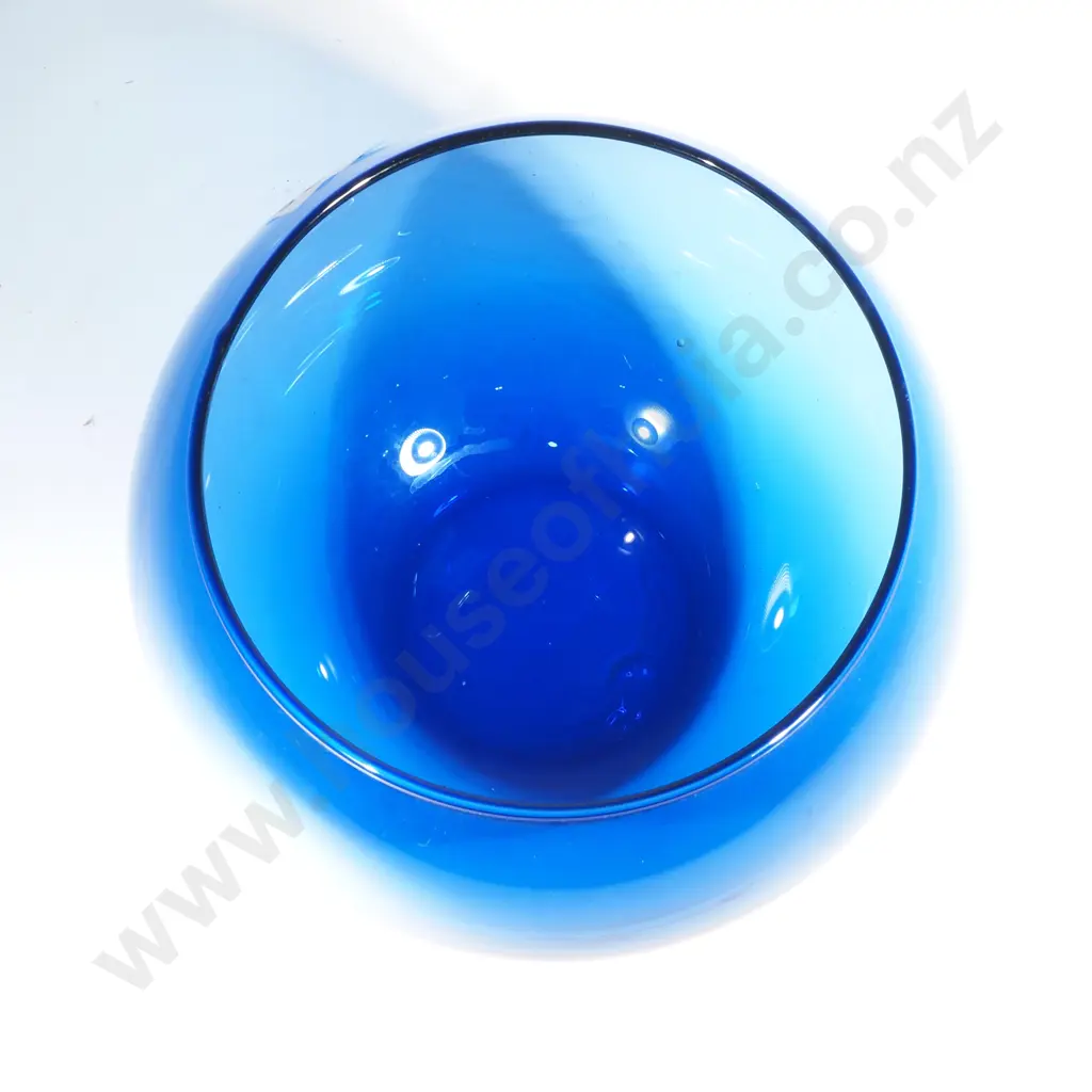 Large Cobalt Blue Handcrafted Glass Bubble  Vase or Candleholder Image 1++