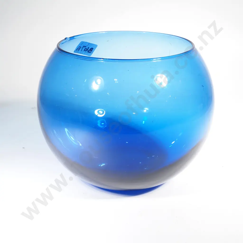 Large Cobalt Blue Handcrafted Glass Bubble  Vase or Candleholder Image 1++