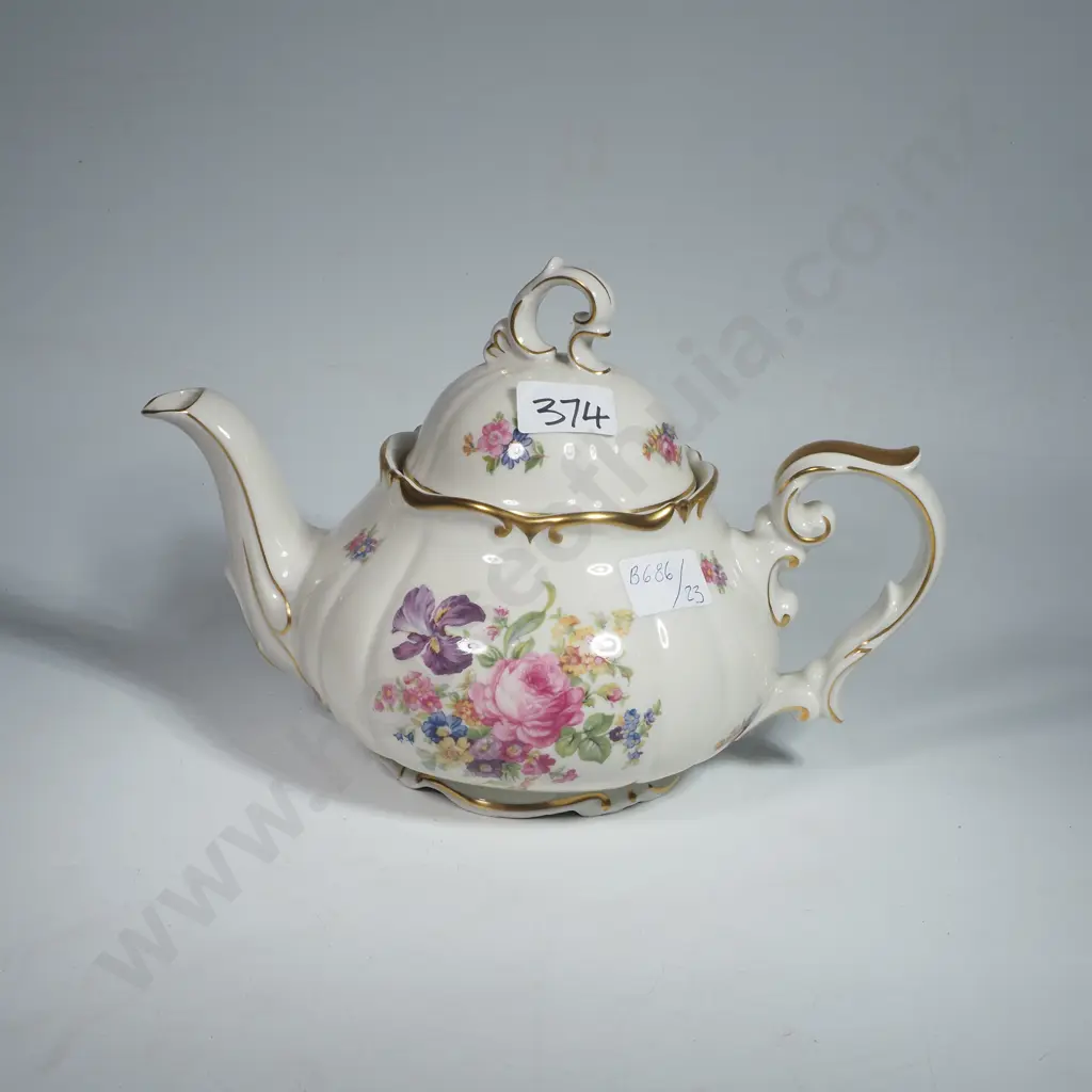 Vintage German Schlottenhof Porcelain Teapot - Circa 1940s Image 1++