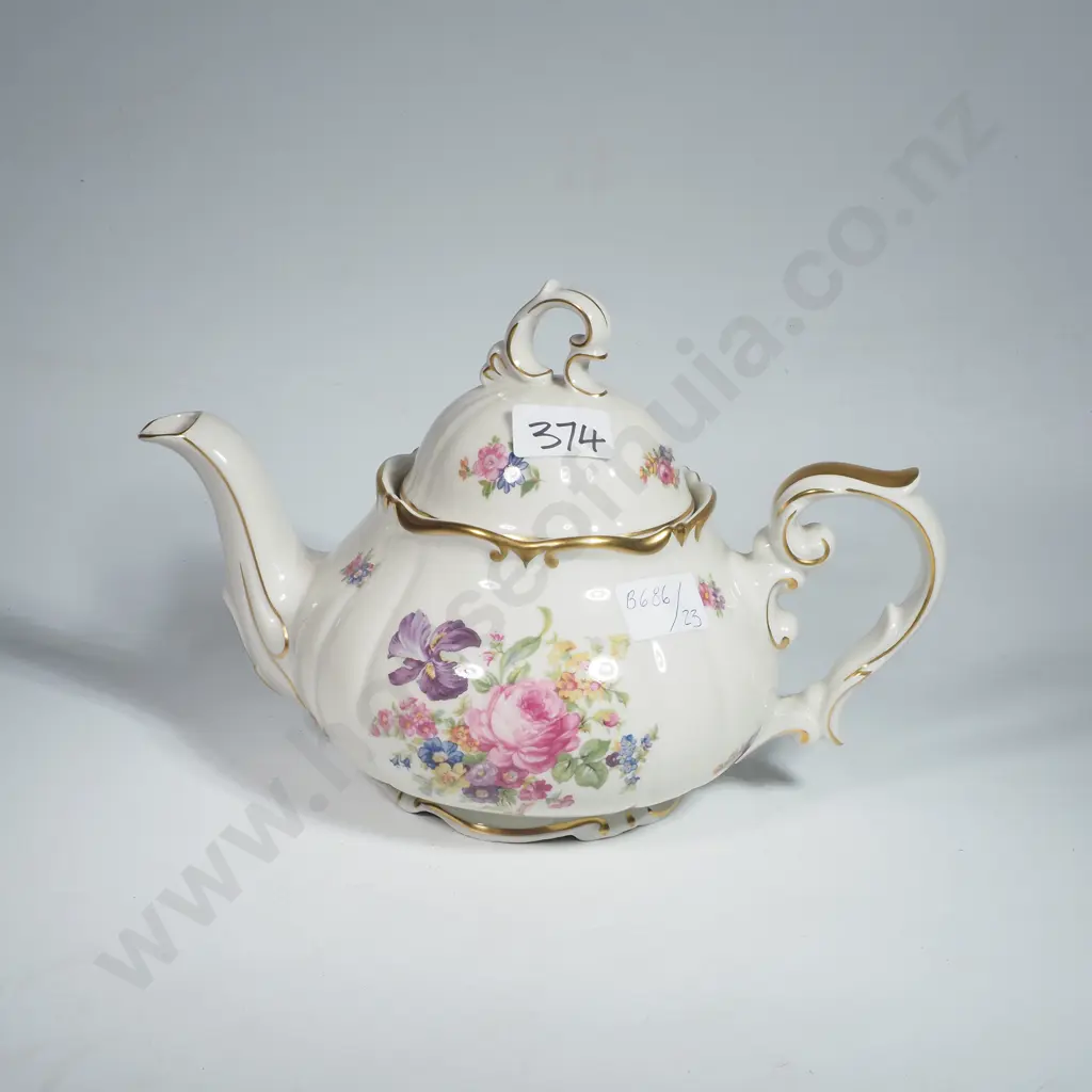 Vintage German Schlottenhof Porcelain Teapot - Circa 1940s Image 1++