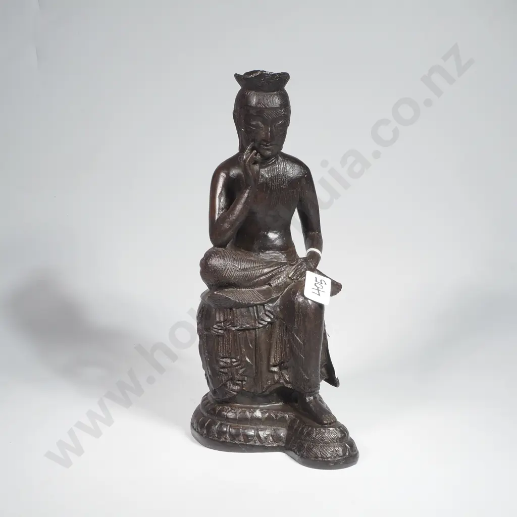 Replica of the Bodhisattva Maitreya in a Semi Lotus Position in Resin Image 1++