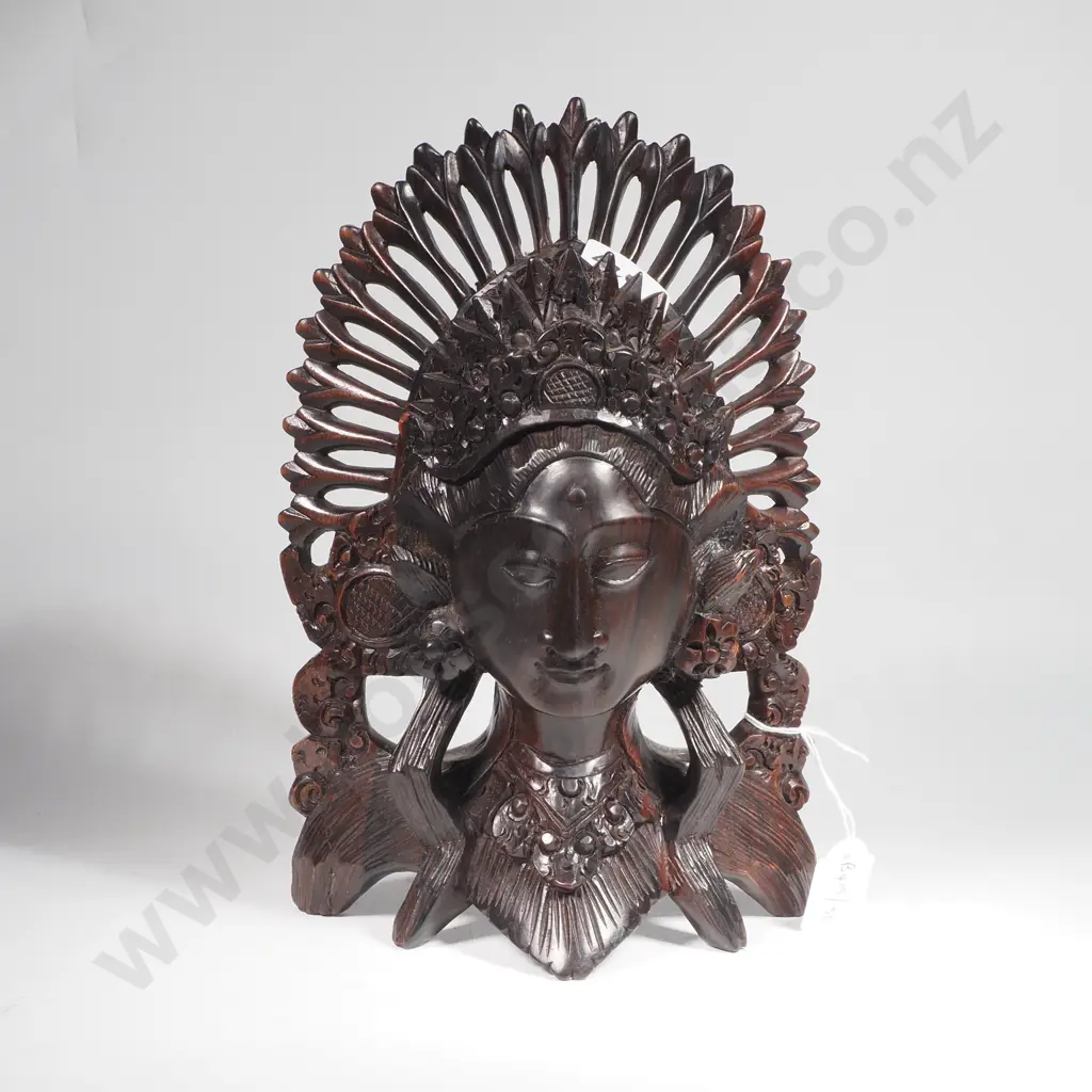 Wooden Balinese Carving of a Woman's Head & Neck Image 1++