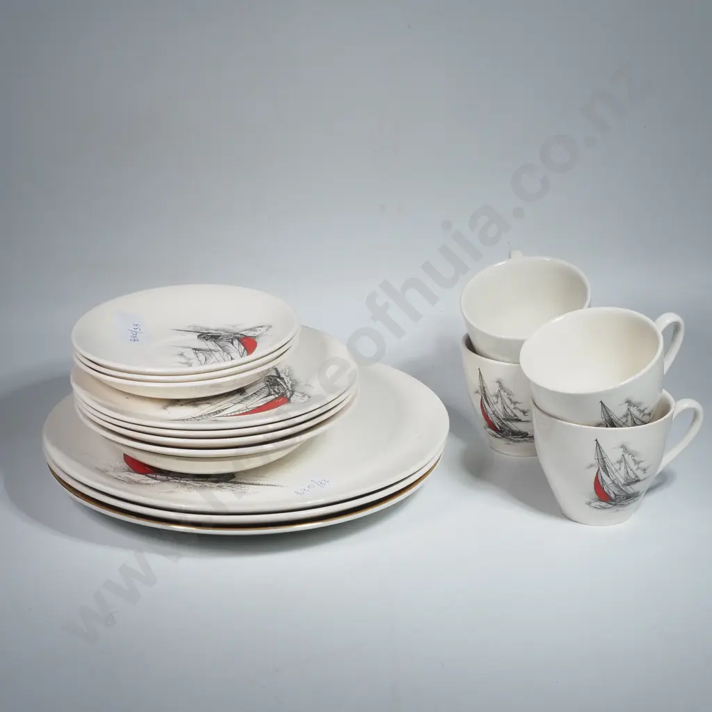 Vintage Ridgway Pottery 'Regatta Red' Part Dinner Set Image 1++