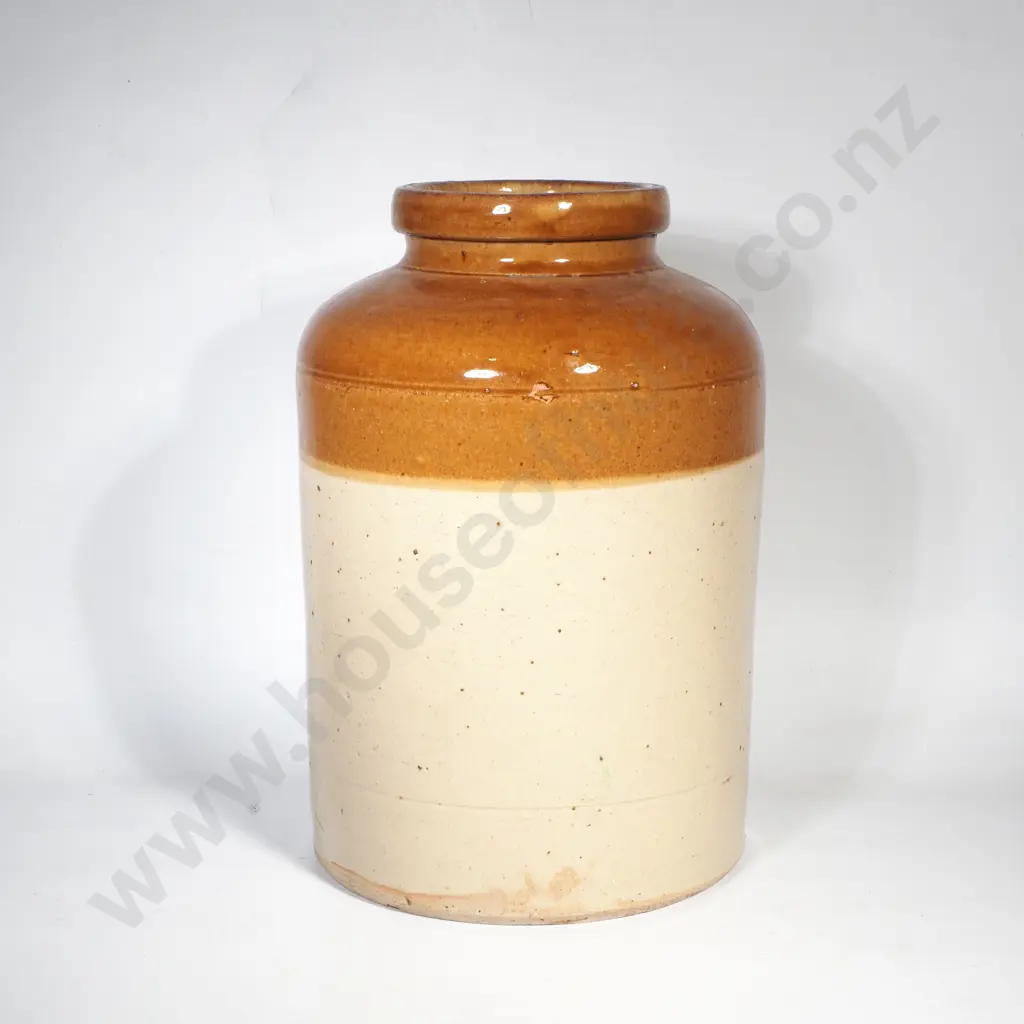 Vintage Two-Toned Stoneware Crock Image 1++