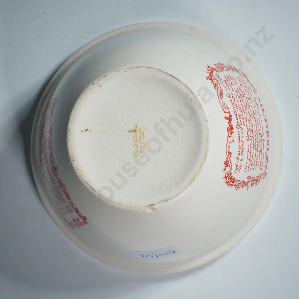 Mr Guinness Christmas Pudding Bowl Made by Carlton Ware w Recipe Verso Image 1++