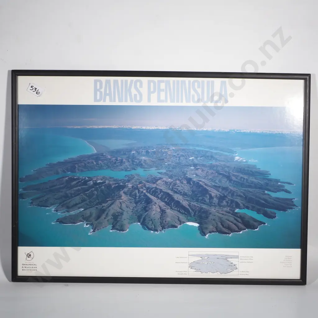Framed Aerial Photographic Print of the Banks Peninsula Landscape Image 1++