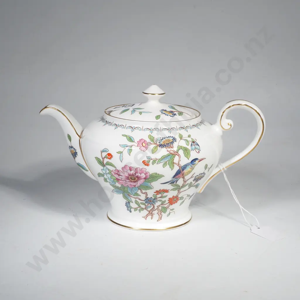 Aynsley China Teapot in the Pembroke Pattern w Scroll Handle Image 1++