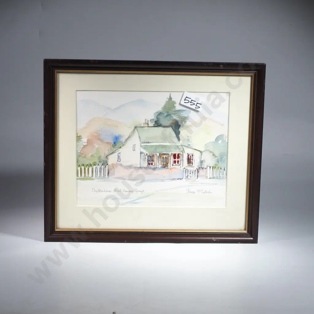 Denise McCulloch - Cheltenham Street, Hanmer Springs, Watercolour Image 1++