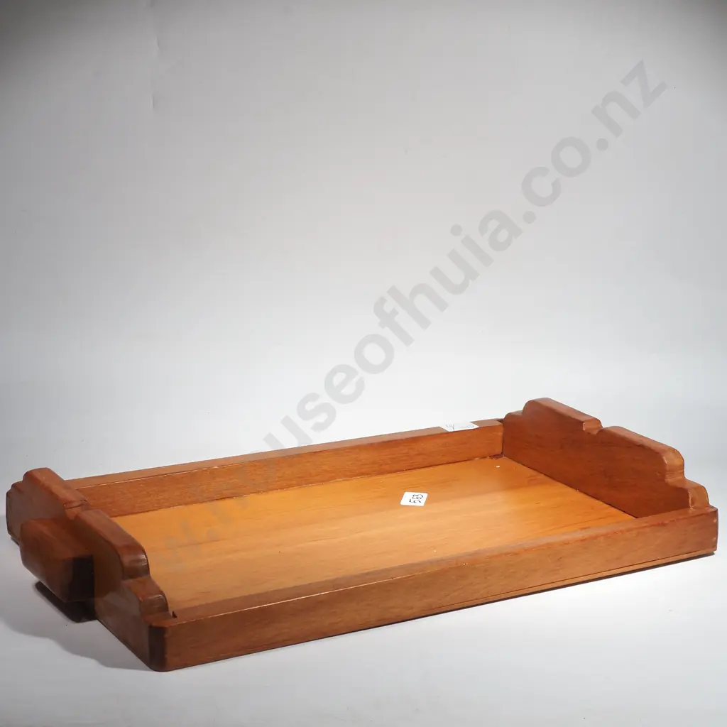 Solid Timber Serving Tray in Art Deco Style Image 1++