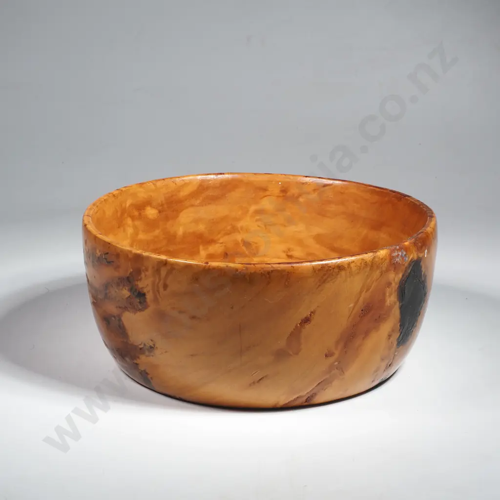 Vintage Wood-Turned Burl Timber Bowl Image 1++