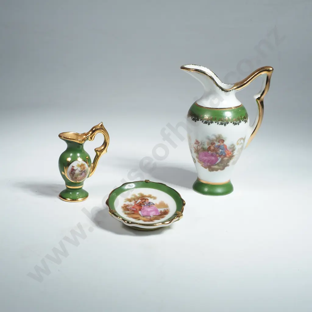 Three Miniature Gilt Limoges Porcelain Pieces Image 1++