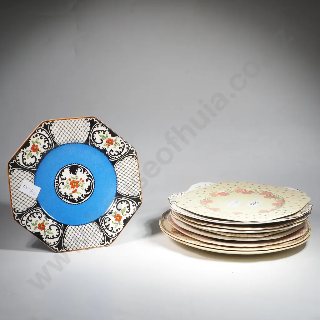 Collection of Ten English China Cake Plates & Cabinet Plates Image 1++