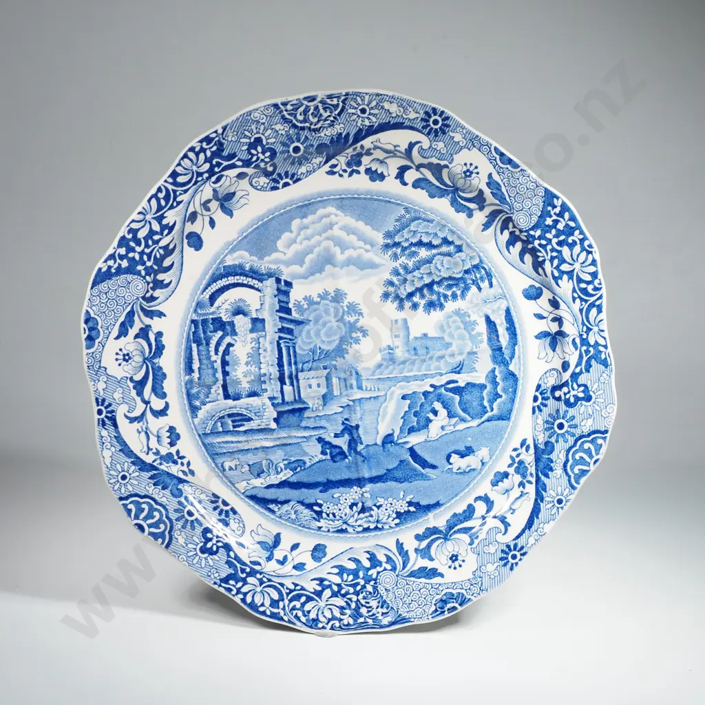 Copeland 'Spode's Italian' Divided Sandwich Plate or Grill Plate w a Raised Molded Ceramic Cross Divided into Four Image 1++