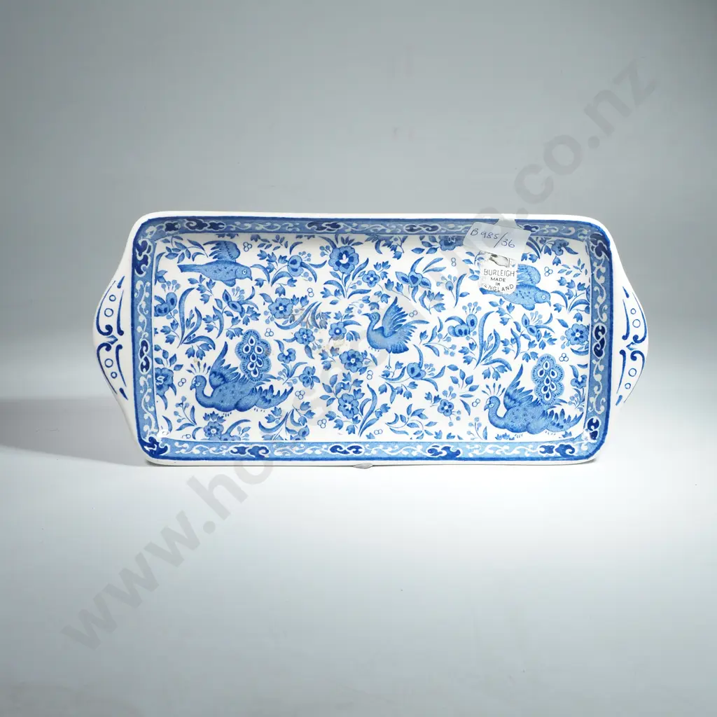 Burleigh Blue Regal Peacock Sandwich Tray Image 1++