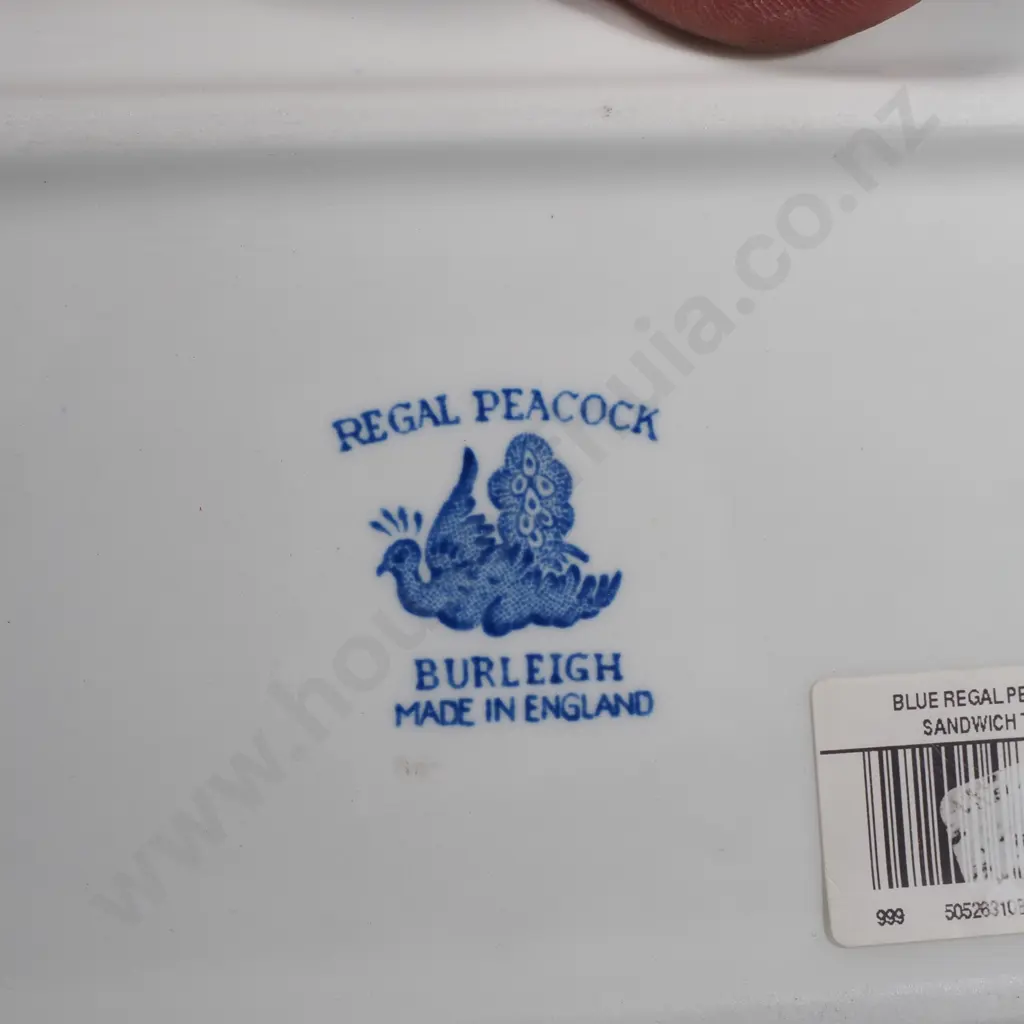 Burleigh Blue Regal Peacock Sandwich Tray Image 1++