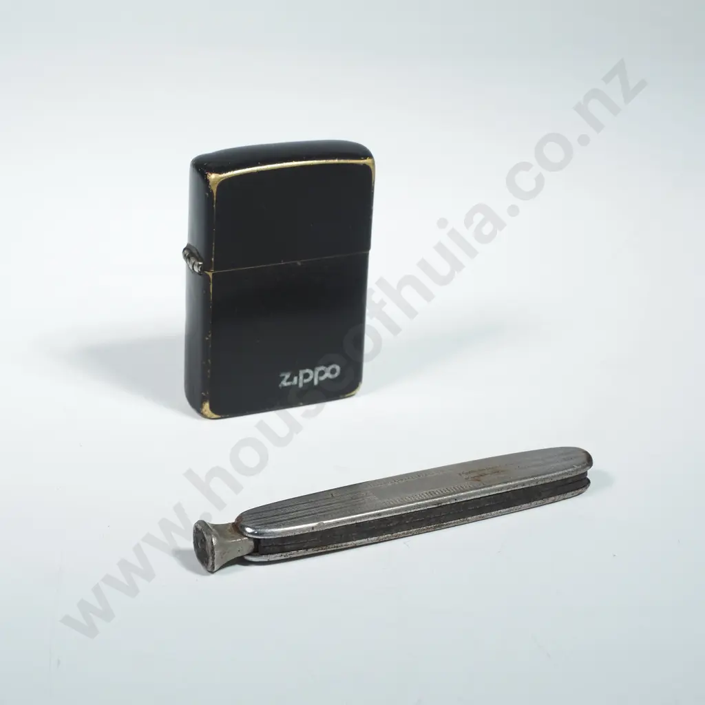 Vintage Richards Sheffield Pocket Knife w Black Zippo Lighter Image 1++