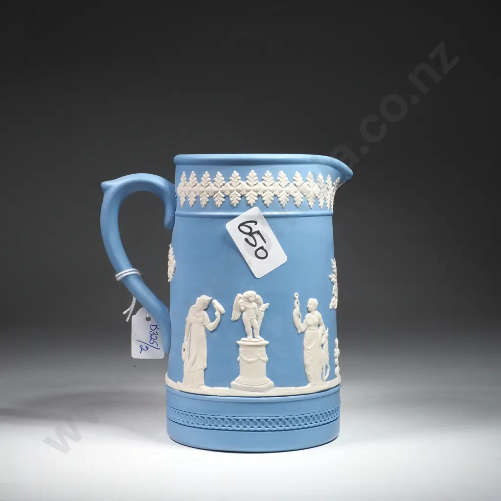 Blue Jasperware Pitcher Produced by Dudson & Hanley Image 1++