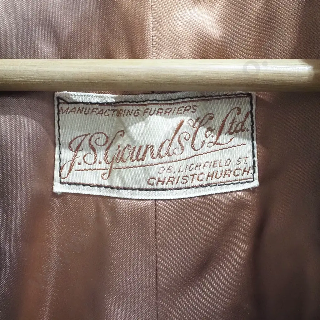 Mid Century New Zealand Fur Coat Manufactured by J.S. Grounds & Co. Ltd, 96 Lichfield Street, ChCh Image 1++