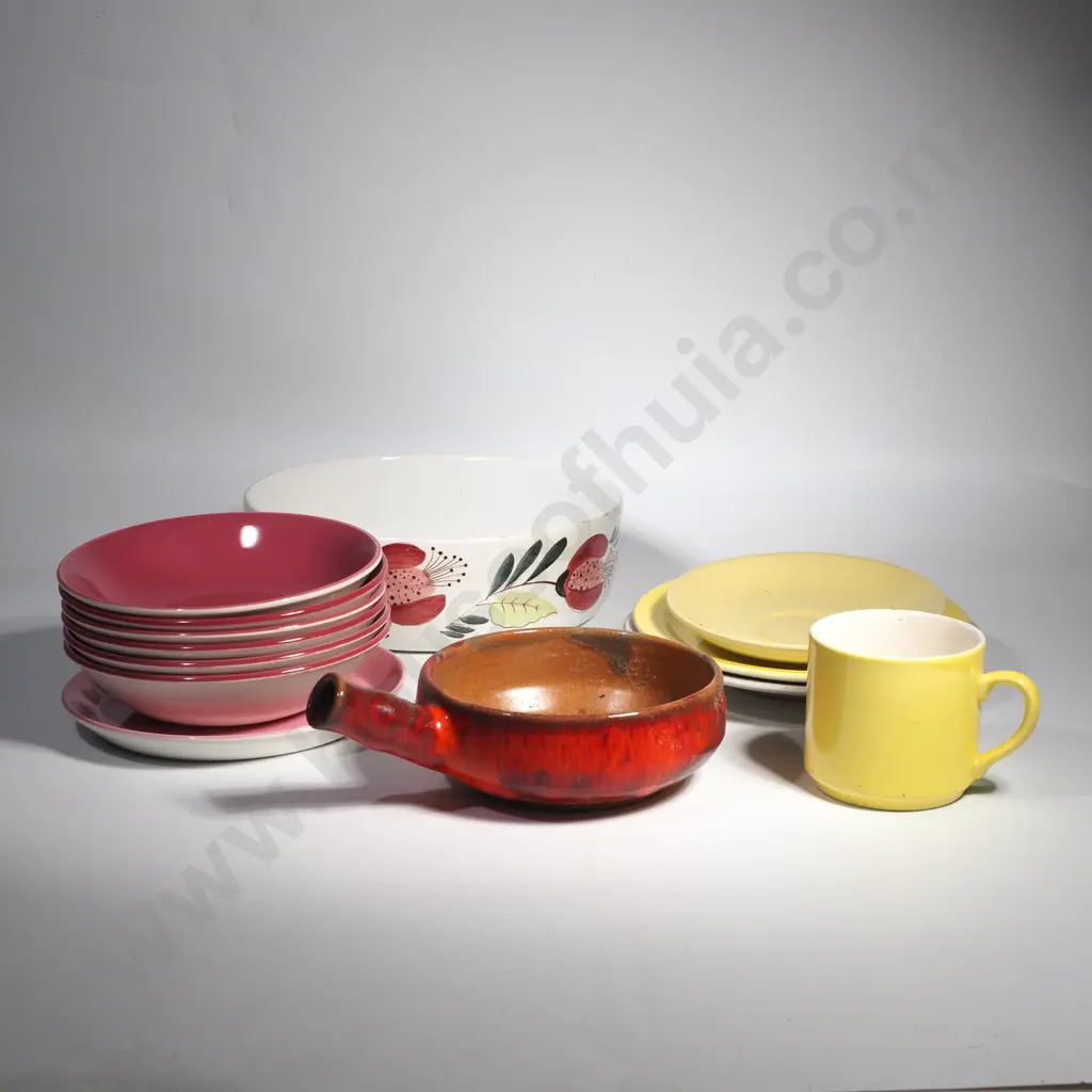 Collection of Mid Century China including Crown Lynn Bowls, Cup, Saucer & Plates  & Rorstrand Dala Serving Dish , Image 1++