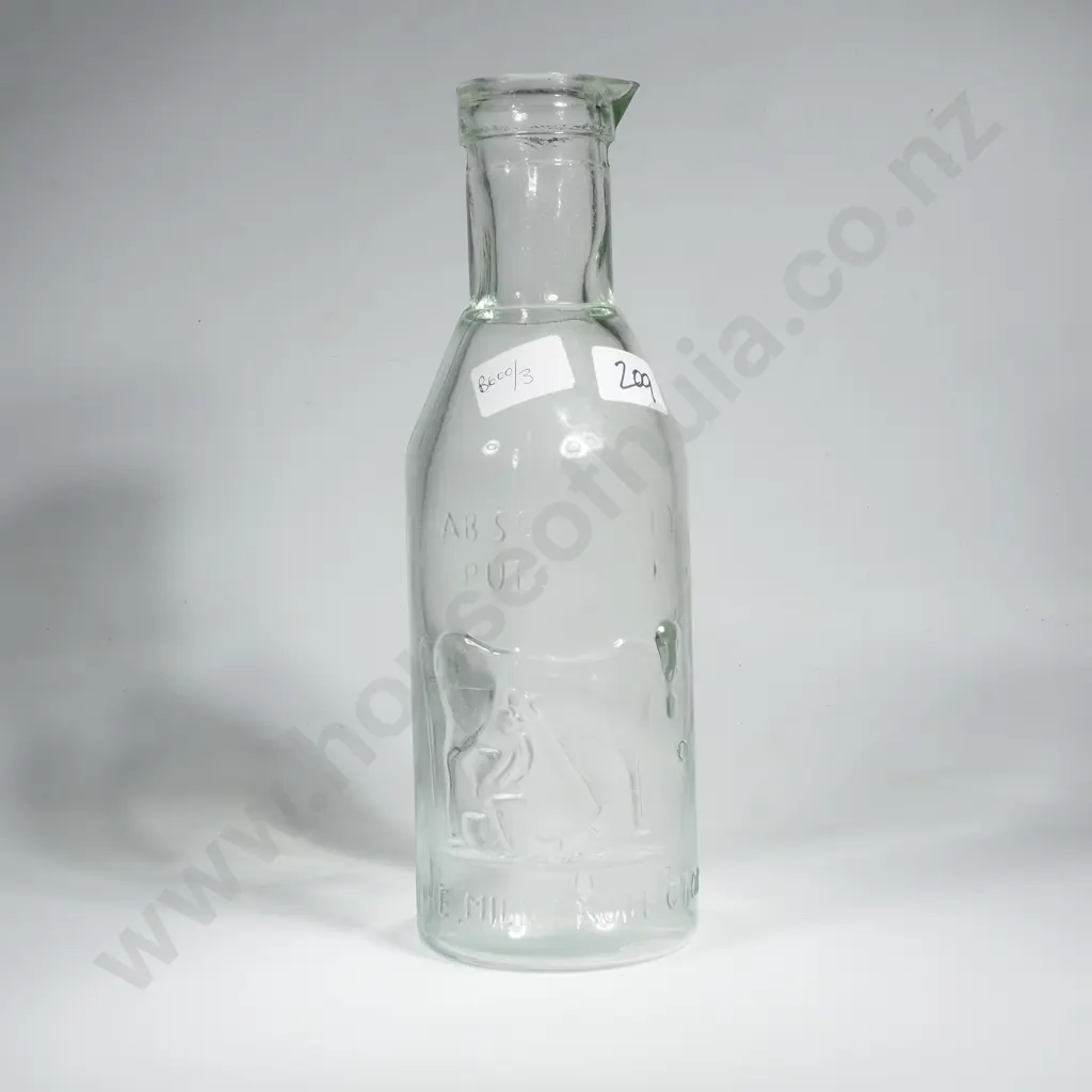 Vintage glass Milk Bottle Image 1++
