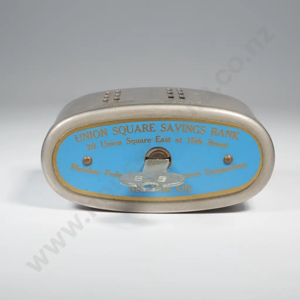 Vintage Union Square Savings Bank, New York money box Image 1++