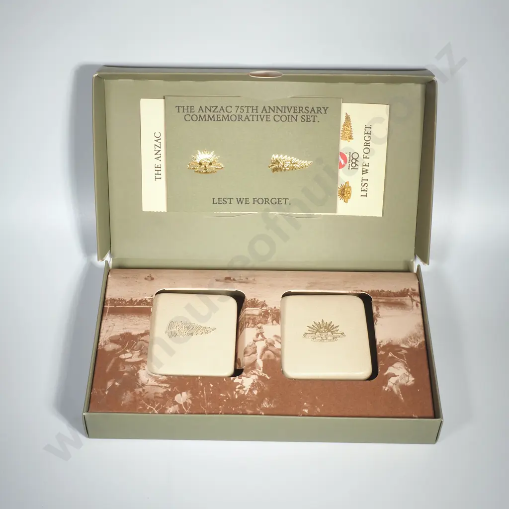 1990 ANZAC Two Coin Set Image 1++