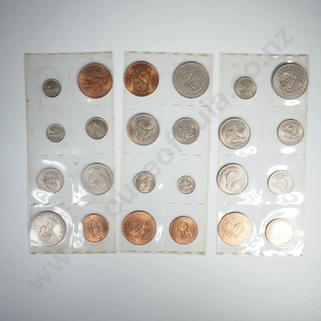 NZ 1964 Three Uncirculated Year sets Image 1++