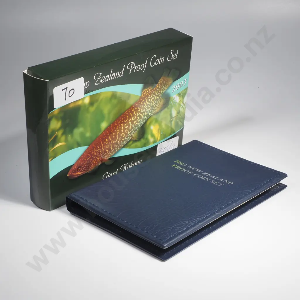 2003 NZ Proof Coin Set w Silver Five Dollar  Image 1++