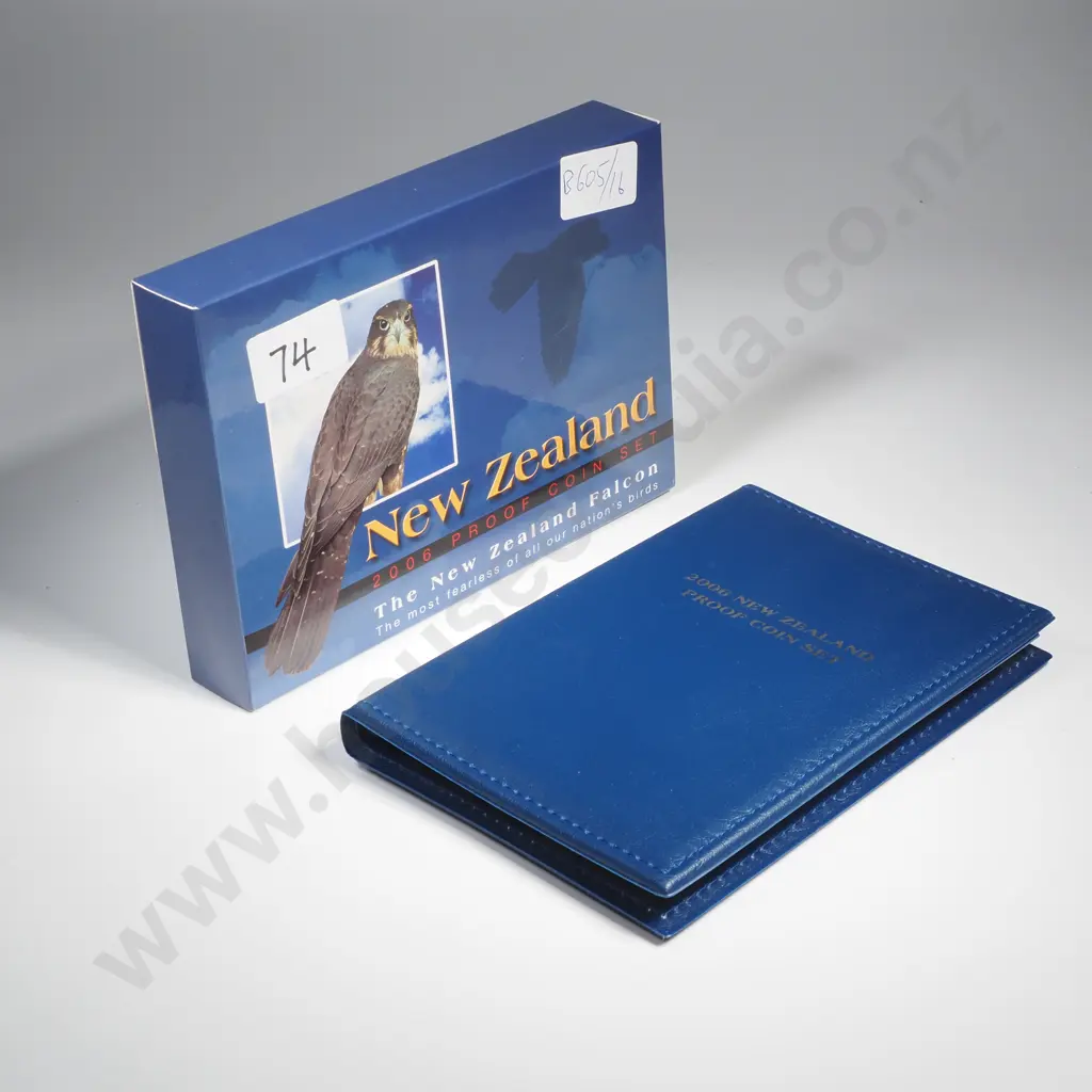 2006 NZ Proof Coin Set w Silver Five Dollar  Image 1++