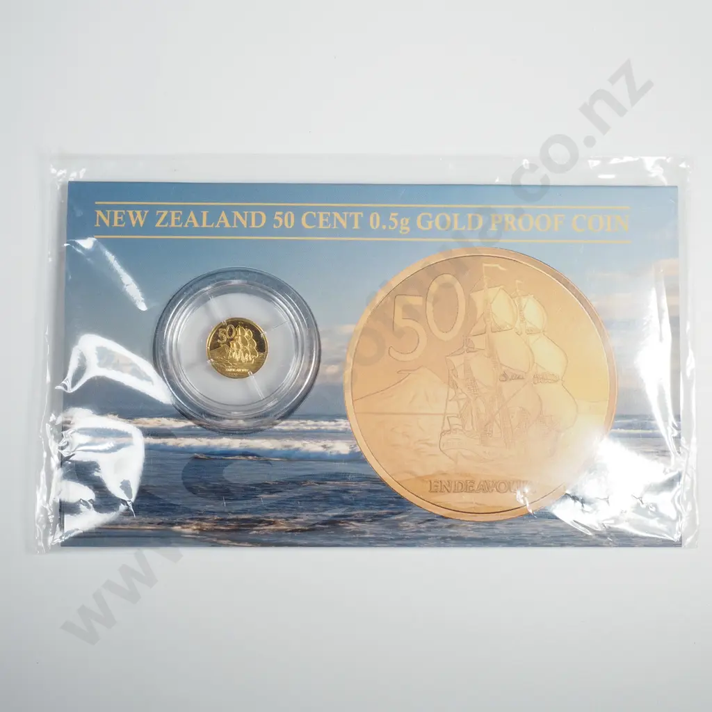 2021 NZ Endeavor .5 Gram Gold Proof Coin  Image 1++