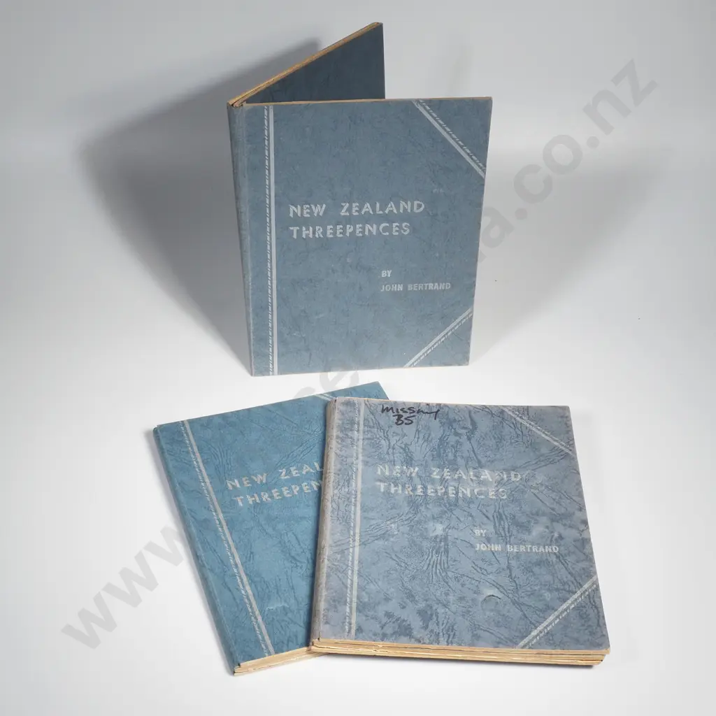 Three Empty John Bertrand NZ Threepence Albums - Average to Poor Condition Image 1++