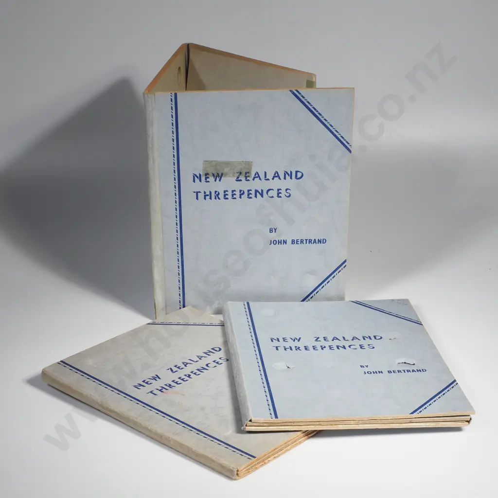 Three Partially Complete John Bertrand NZ Threepence Albums - Average to Poor Condition - No Silver Coins Image 1++