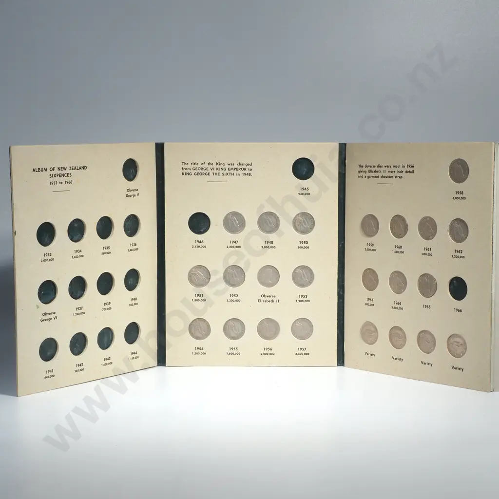 John Bertrand NZ Six Pence Coin Folder Image 1++