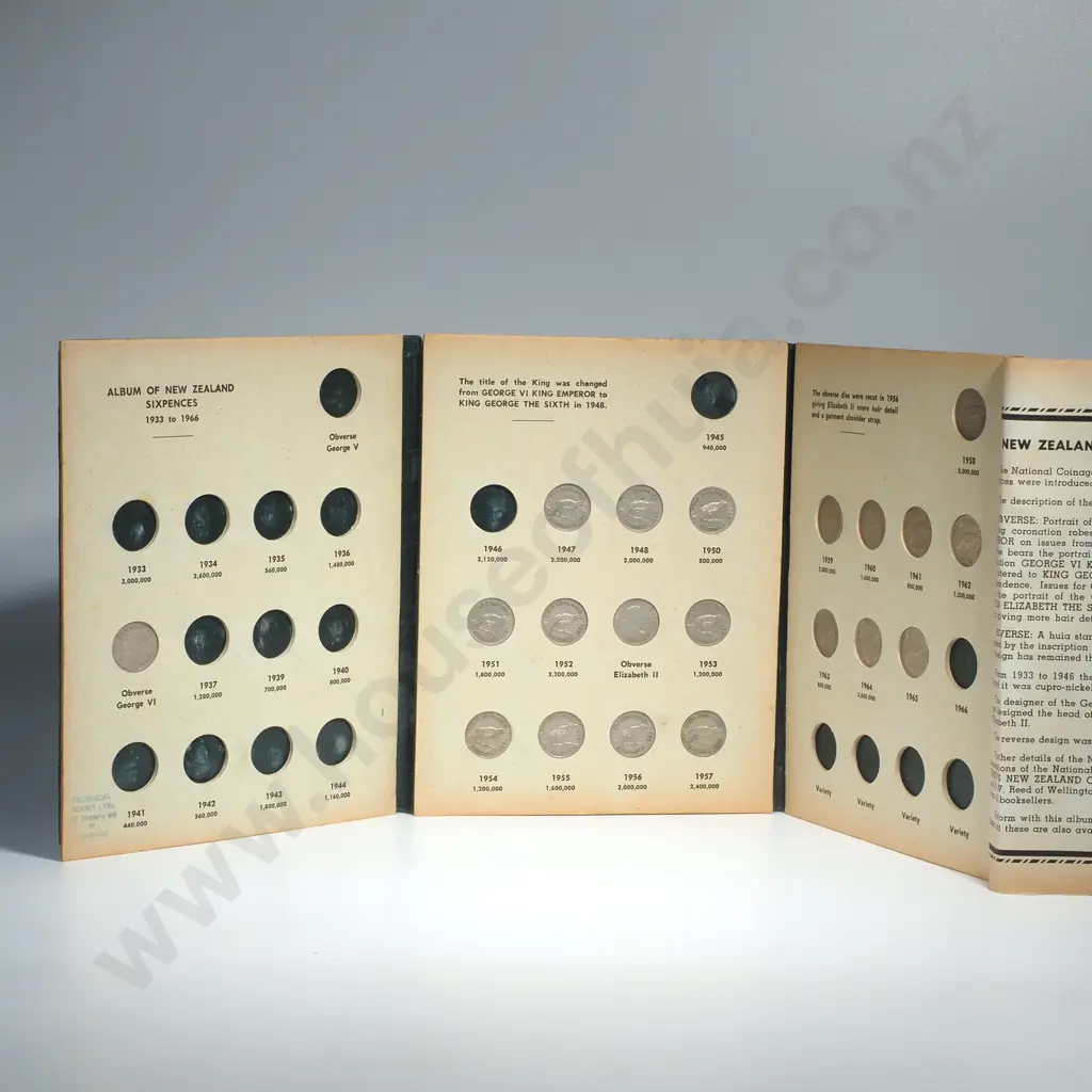John Bertrand NZ Six Pence Coin Folder Image 1++
