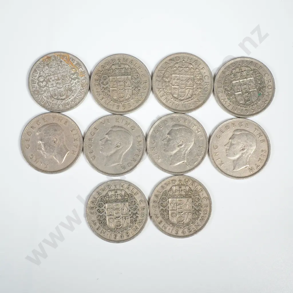10 x Post 1946 New Zealand Half Crowns Image 1++