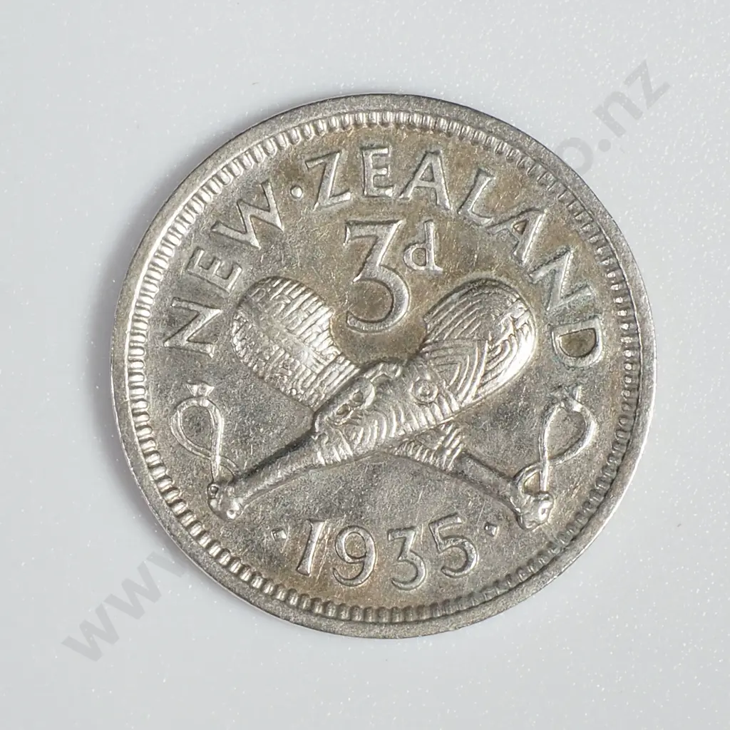 1935 NZ Threepence - Cleaned Image 1++