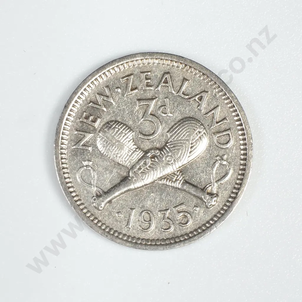 1935 NZ Threepence - Cleaned Image 1++