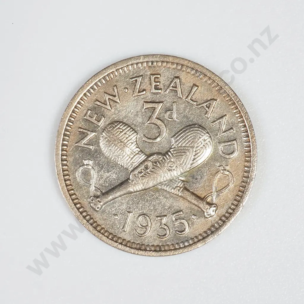 1935 NZ Threepence - Cleaned Image 1++