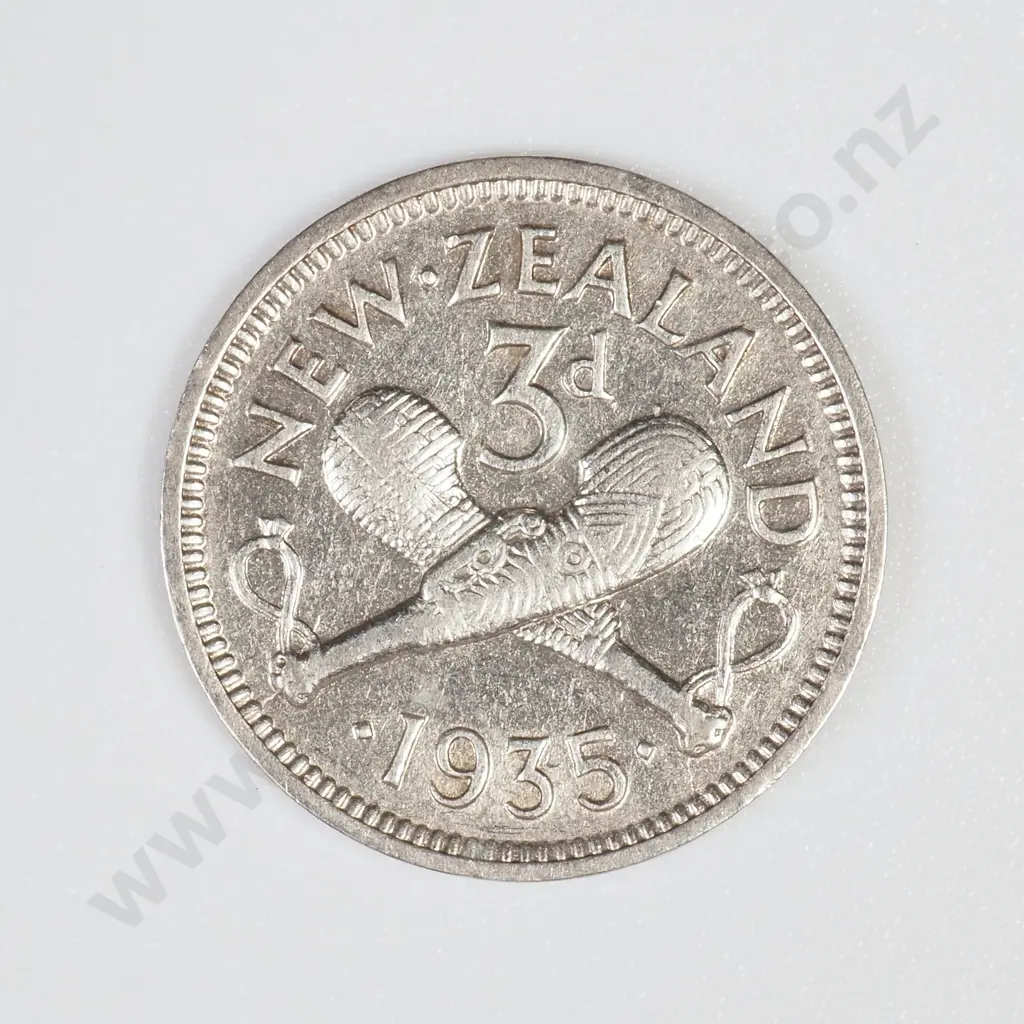 1935 NZ Threepence - Cleaned Image 1++